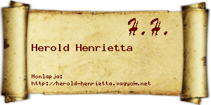 Herold Henrietta névjegykártya